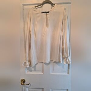 Haney Cream Long Sleeve Silk Blouse